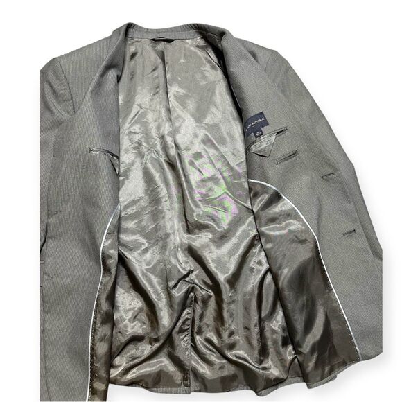 Banana Republic Blazer Mens 46R Gray Pinstripe Office Formal Classic Suit Jacket - Picture 3 of 10